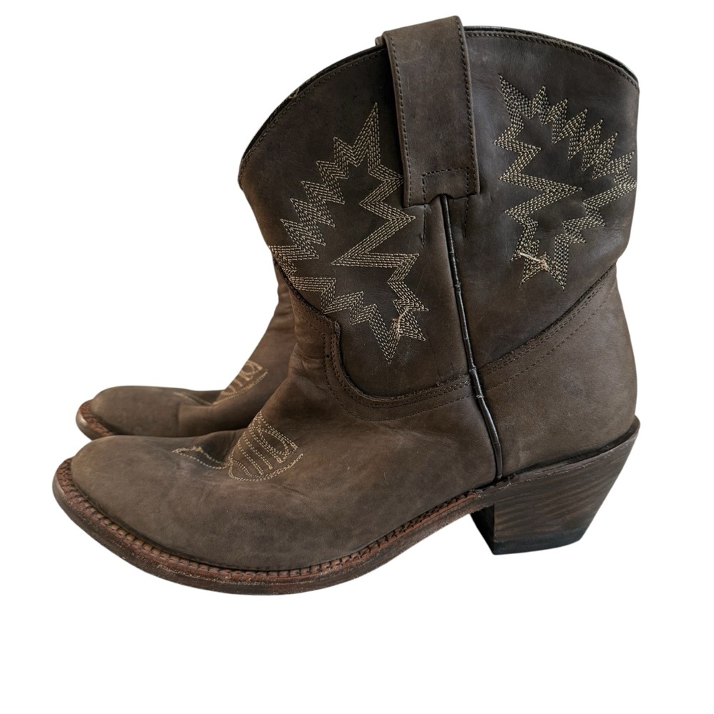 Women’s Vintage Leather Authentic Cowboy Booties Size 10.5